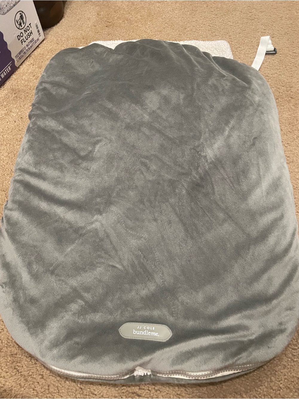 JJ Cole Bundle me Gray Plush Infant Lounger cover